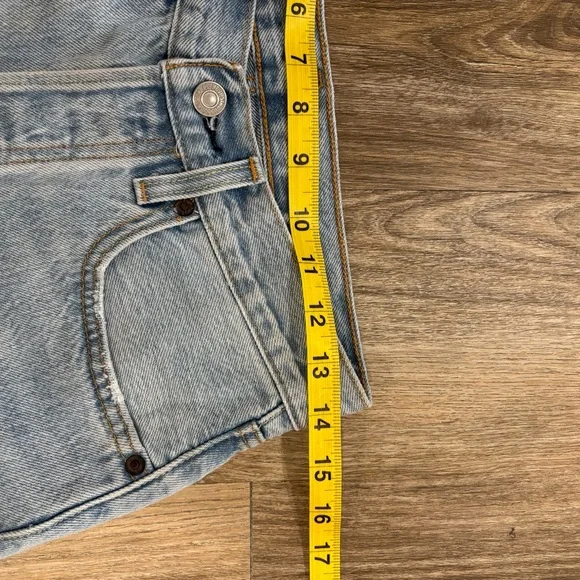 Levi's Blue Bermuda Shorts Distressed Denim